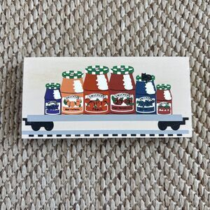 1996 Cats Meow Smuckers Train Car Wooden Shelf Sitter Village Accessory